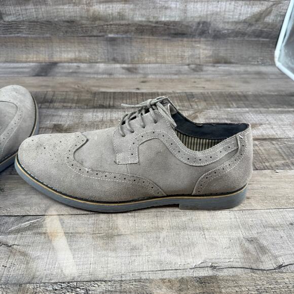 Alpine Swiss Mens Dress Shoes Gray Suede Wingtip Brogue Lace Up SZ 13 Men - Picture 15 of 16